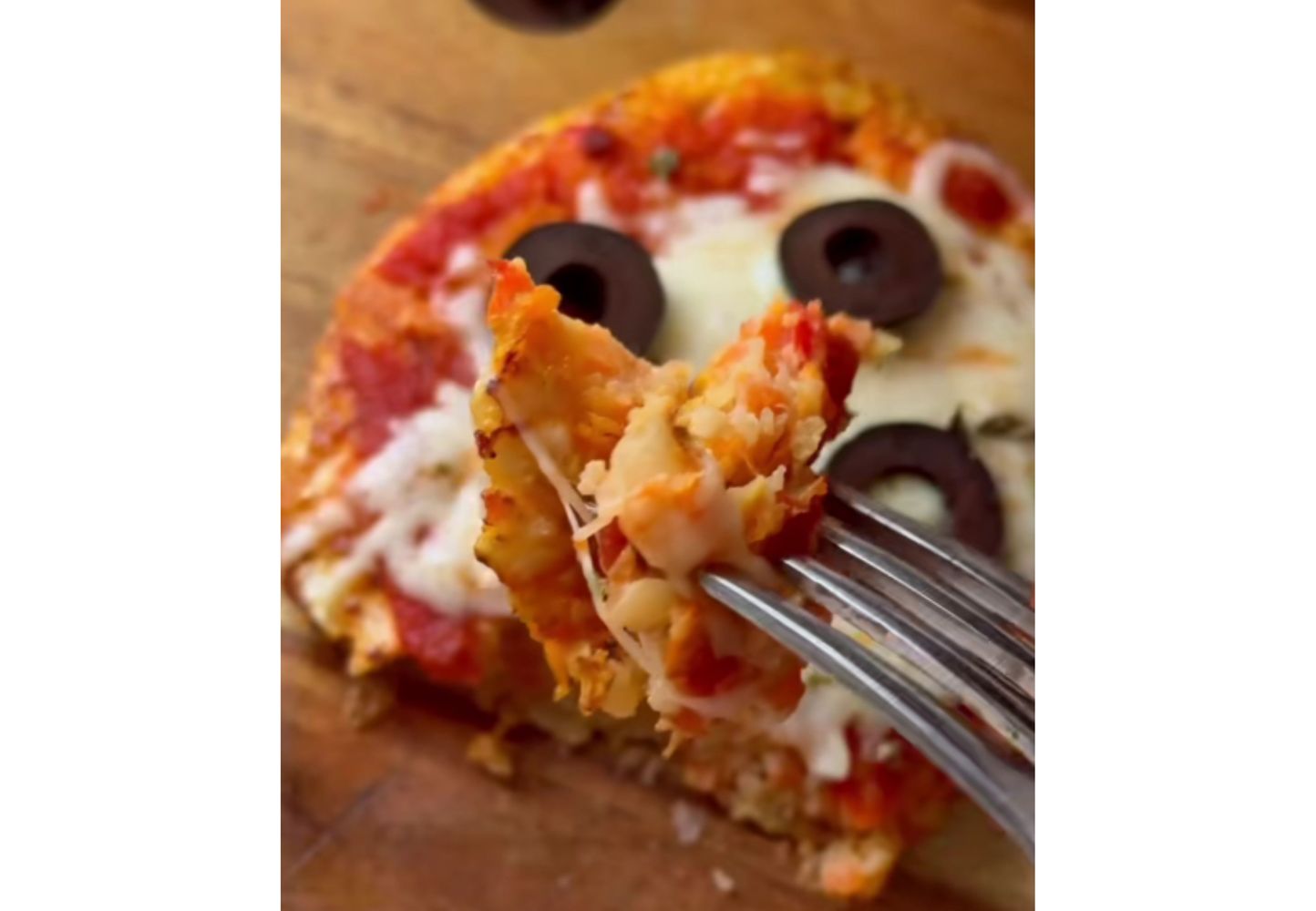 Así queda la pizzeta sin harina.