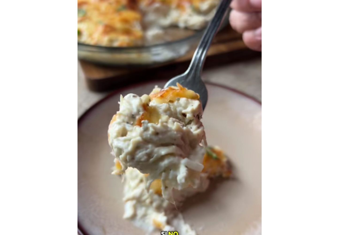 Así queda el pastel de pollo.