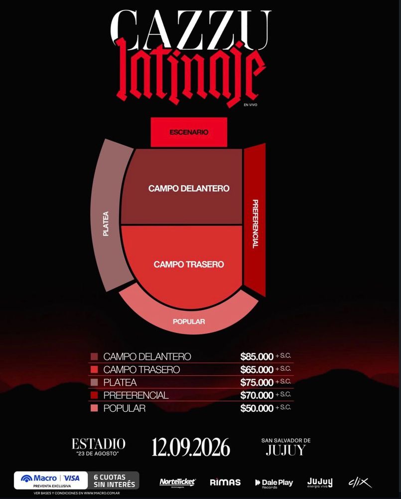 Cazzu en Jujuy 2026: precios de entradas para el histórico show en el Estadio "23 de Agosto" y dónde comprarlas