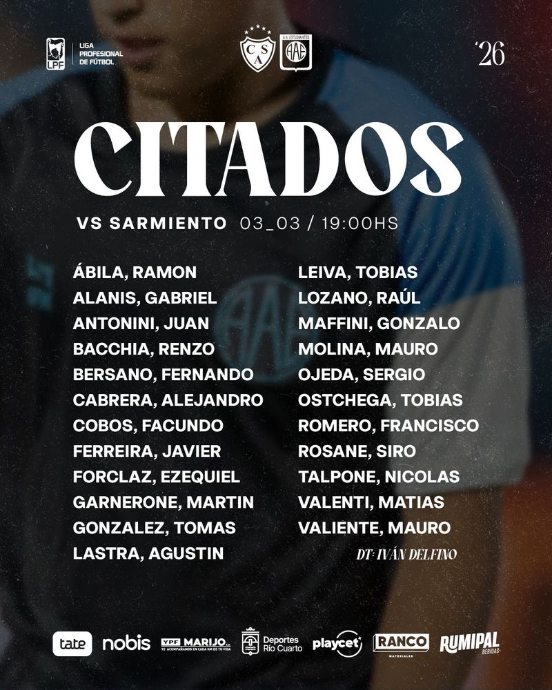 Citados de Estudiantes de Río Cuarto para visitar a Sarmiento
