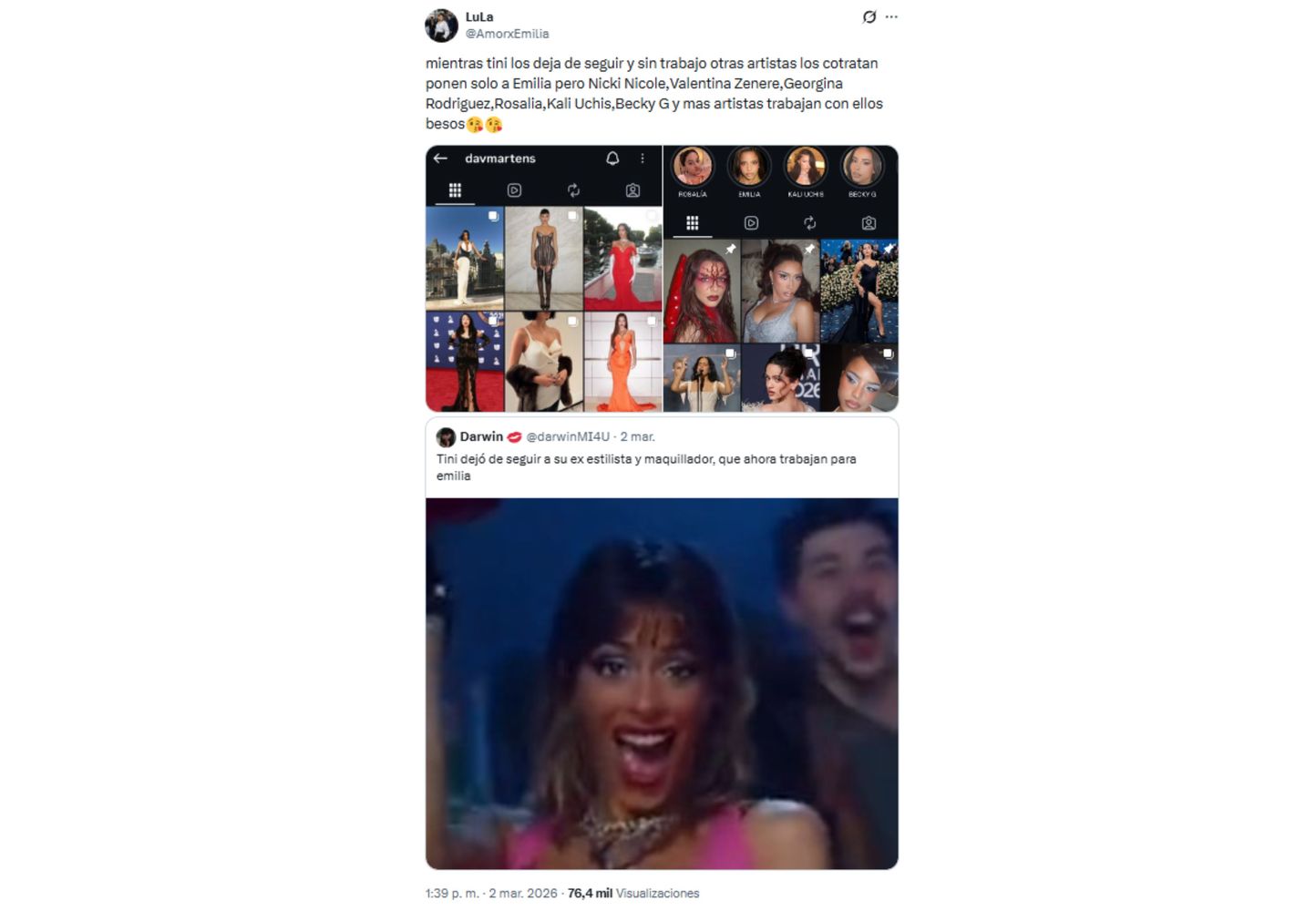 Los fanáticos se pronunciaron a favor de las cantantes.