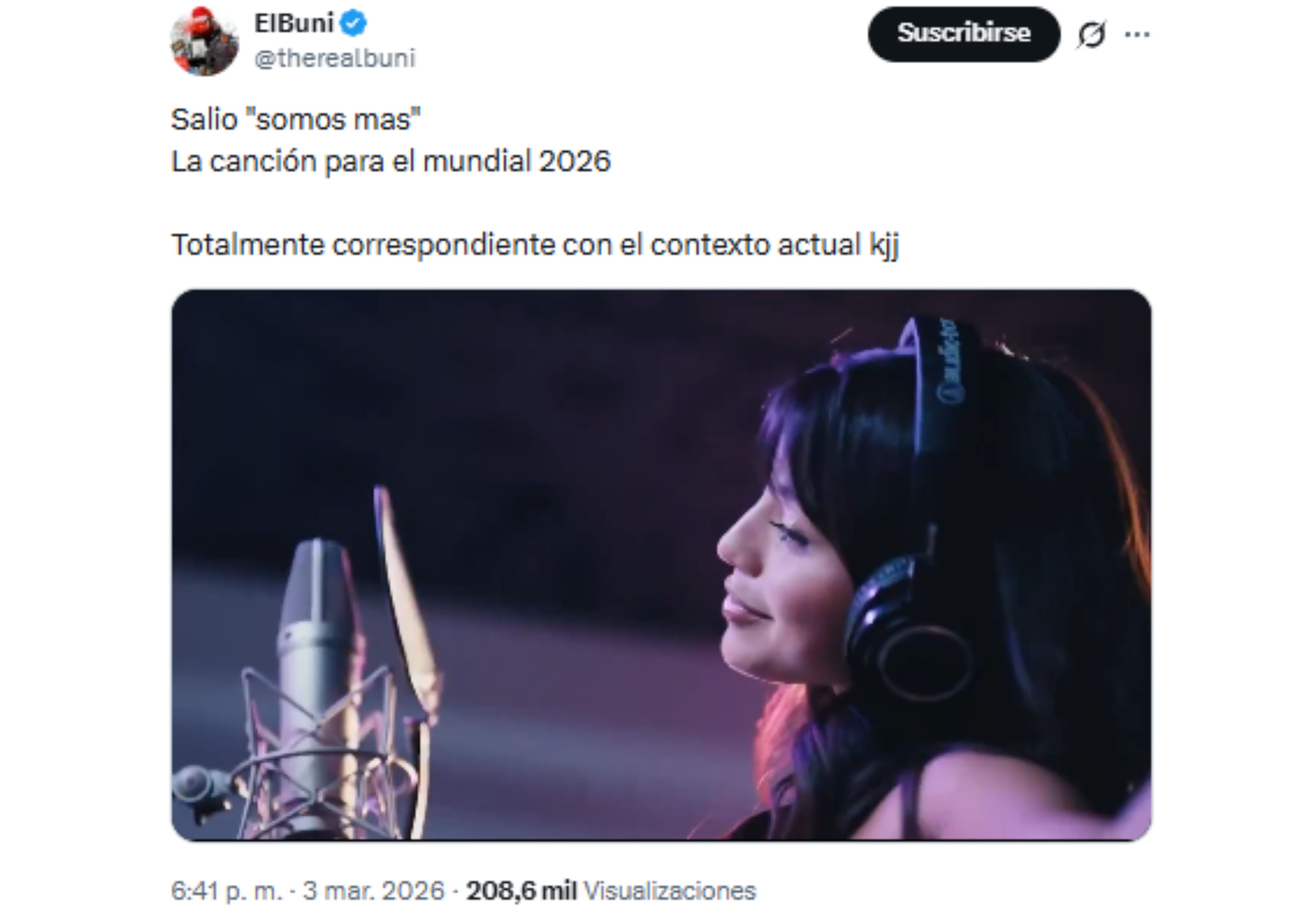 La canción se compartió en redes sociales.