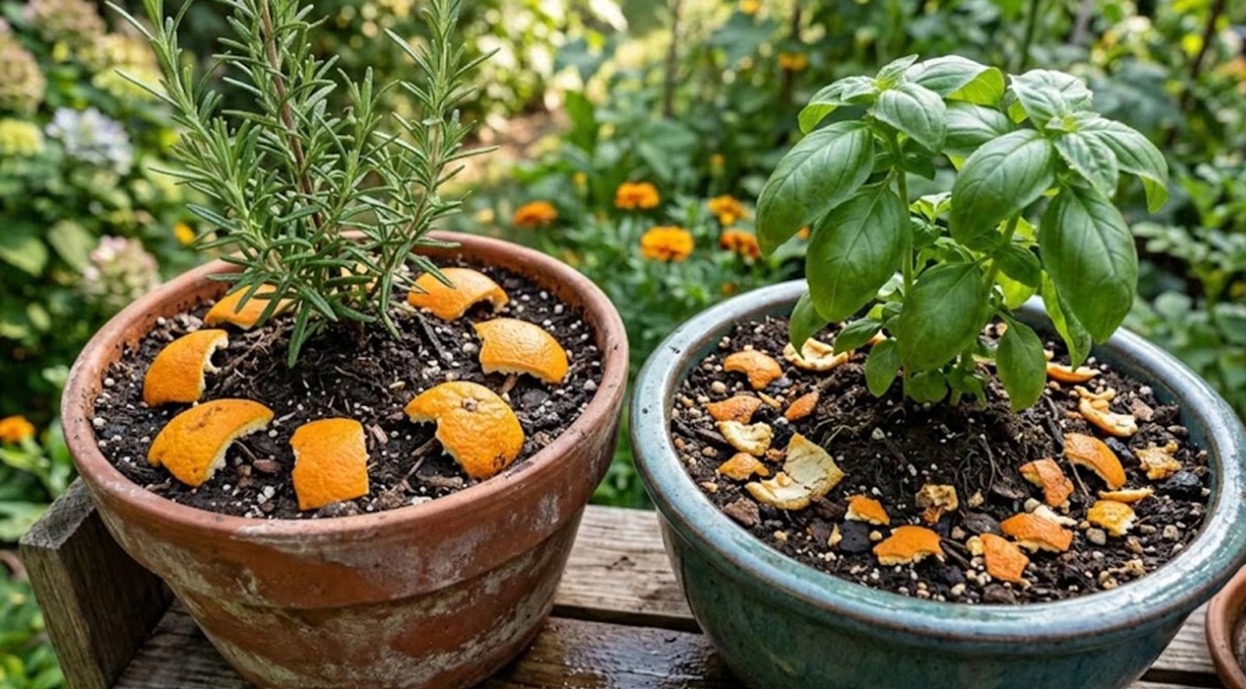 Las propiedades del cítrico ayudan a repeler insectos y mejorar el sustrato de las plantas.