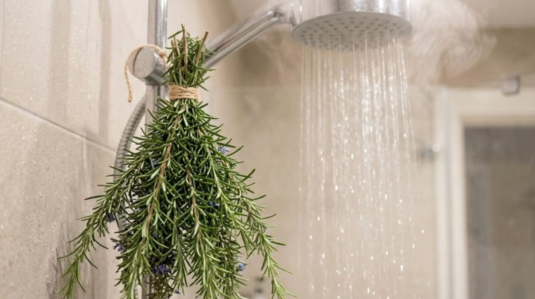 Colgar ramitas de romero en la ducha, el truco natural que suma frescura y aroma al baño en los meses más fríos del año.
