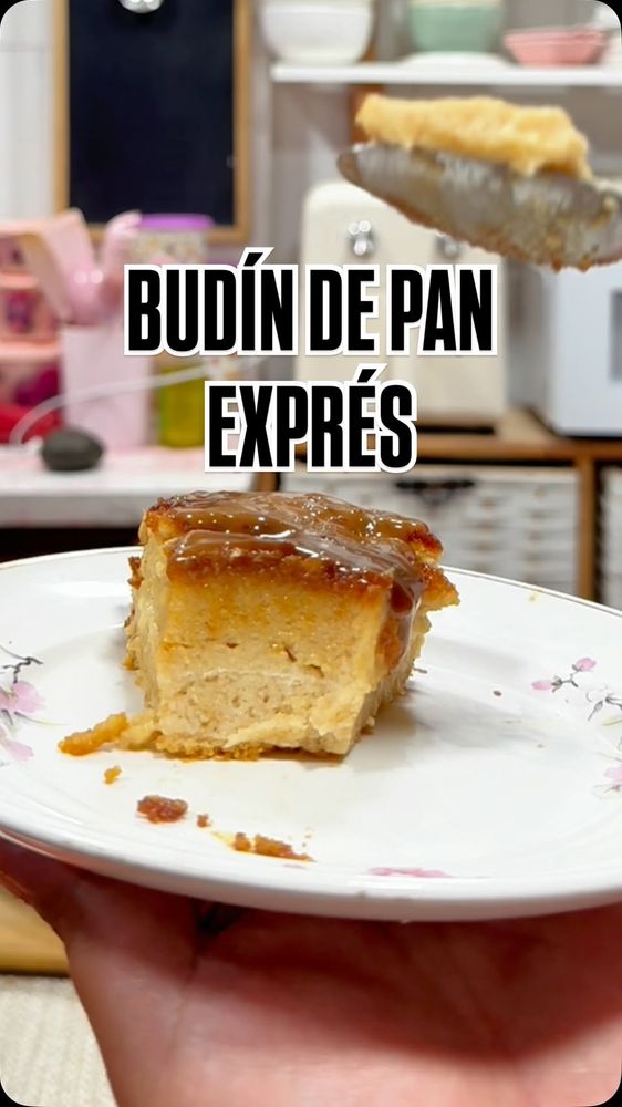 Así queda el budín de pan con esta receta.