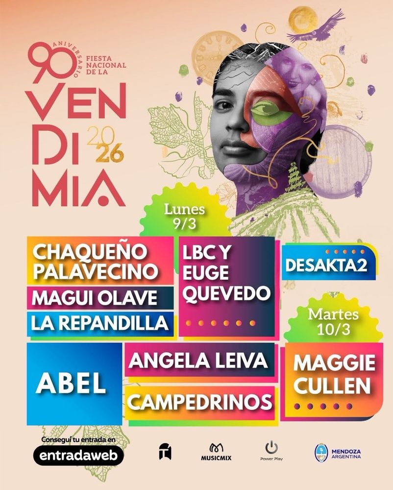 Fiesta de la Vendimia 2026: grilla confirmada, precios de las entradas y dónde ver el festival en vivo
