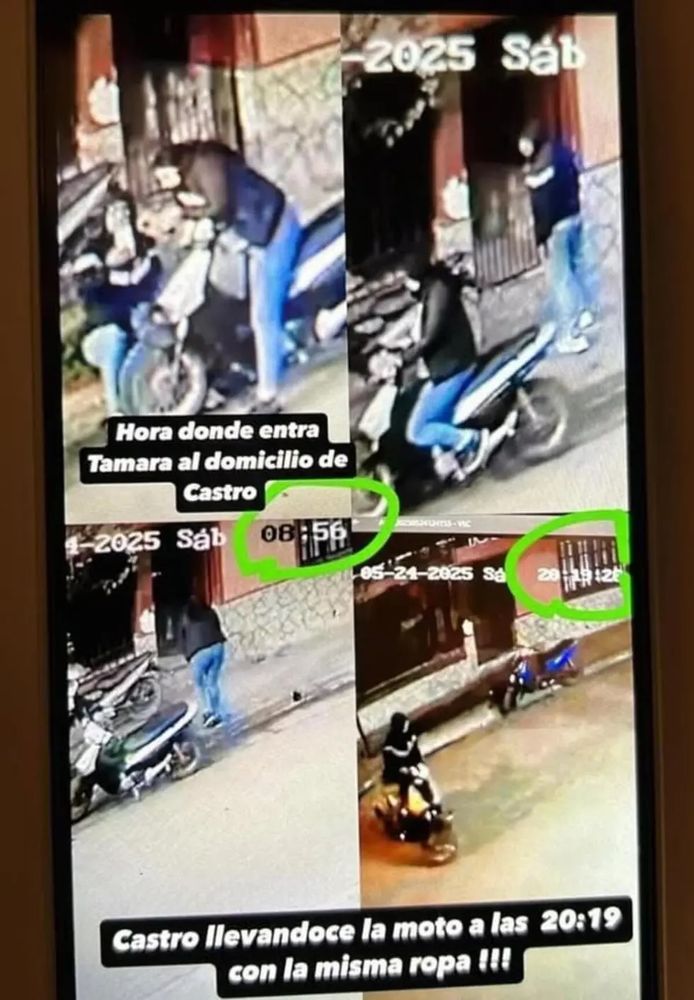 Imágenes de una cámara de seguridad permitieron comprobar el ingreso de Tamara Fierro a la vivienda que ocupaba Jairo Guerrero, alias "Diego Castro", y también cómo horas después el sujeto se deshizo de la motocicleta de la mujer después de asesinarla en su habitación.