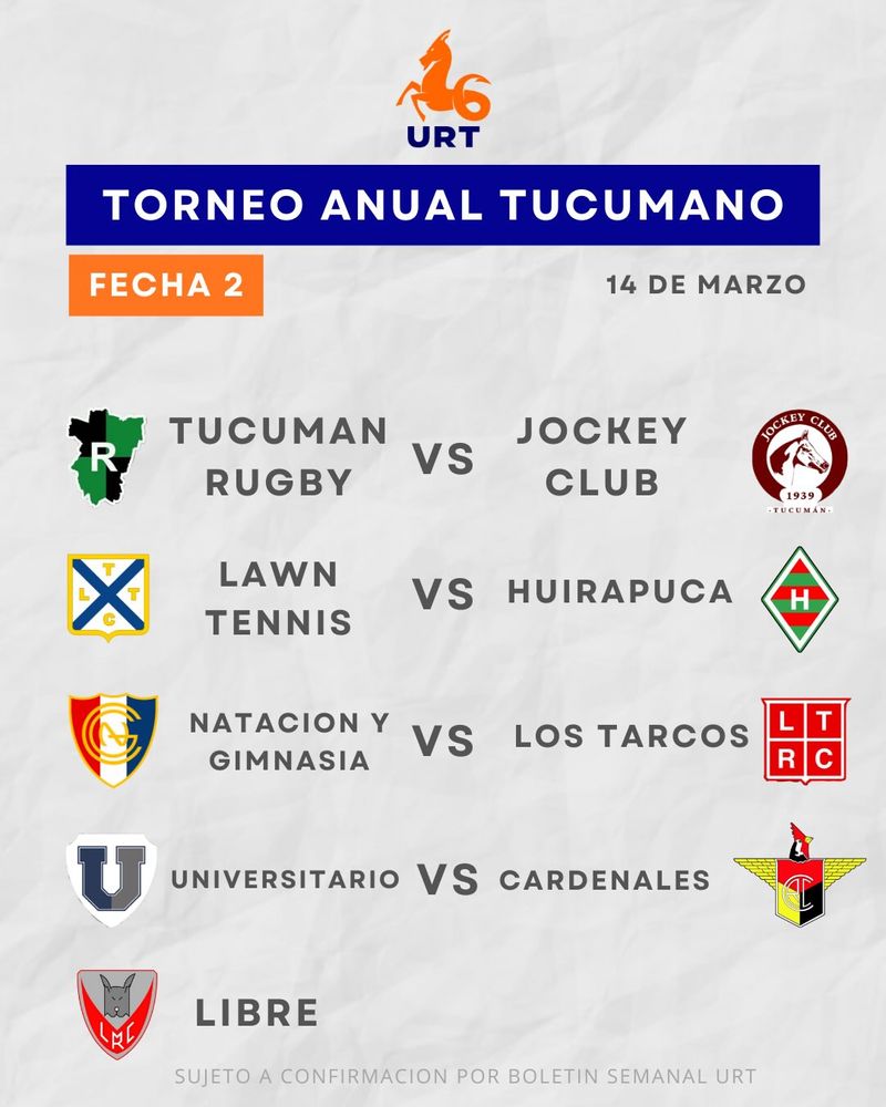 segunda fecha se jugará el próximo 14 de marzo