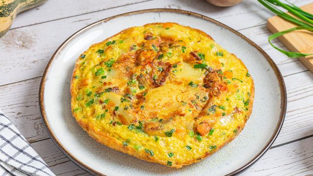 Tortilla de calabaza lista en pocos pasos.