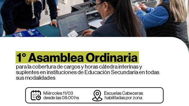 Catamarca abre la 1° Asamblea Ordinaria para cubrir cargos y horas cátedra en Secundaria.