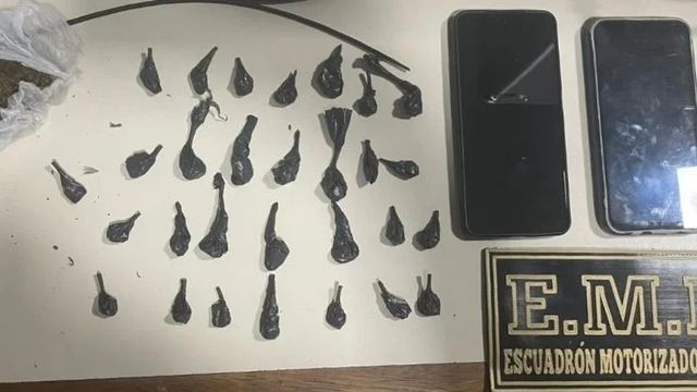 Sustancias incautadas por la policía tras el operativo en la Ruta 38.