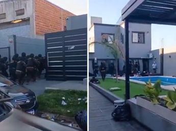 La policía grabó un impactante allanamiento en una quinta de Esteban Echeverría: tiroteo, muerte y pánico en la pool party