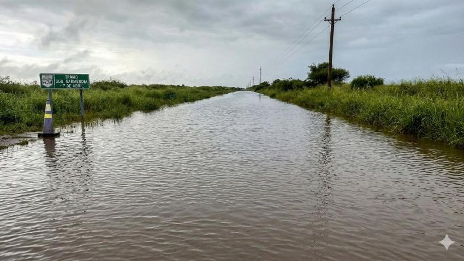 Ex Ruta 34, totalmente anegada