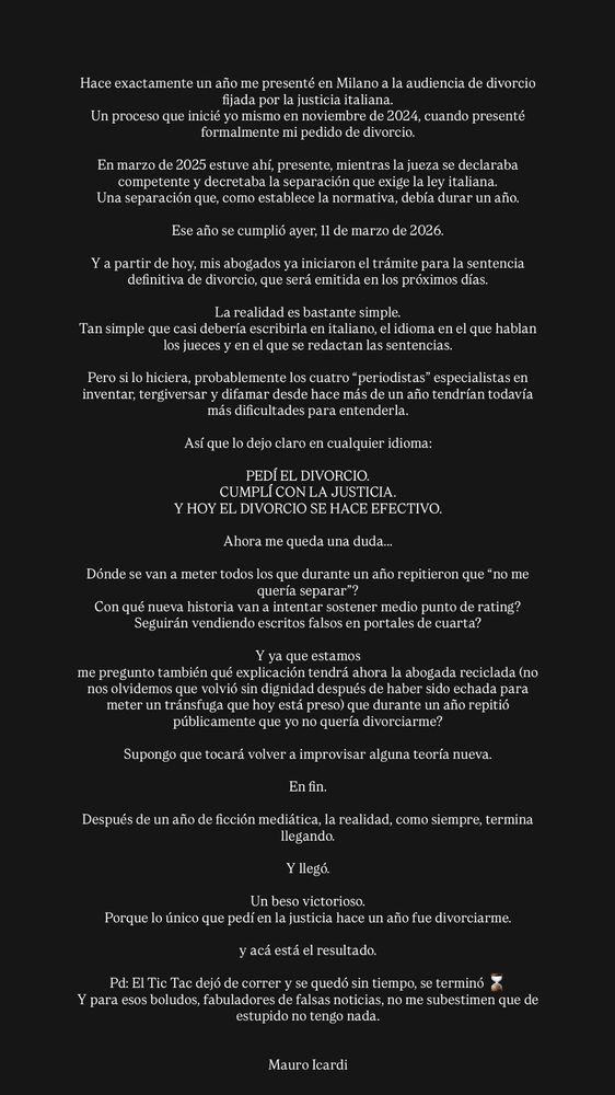 El descargo de Icardi en Instagram