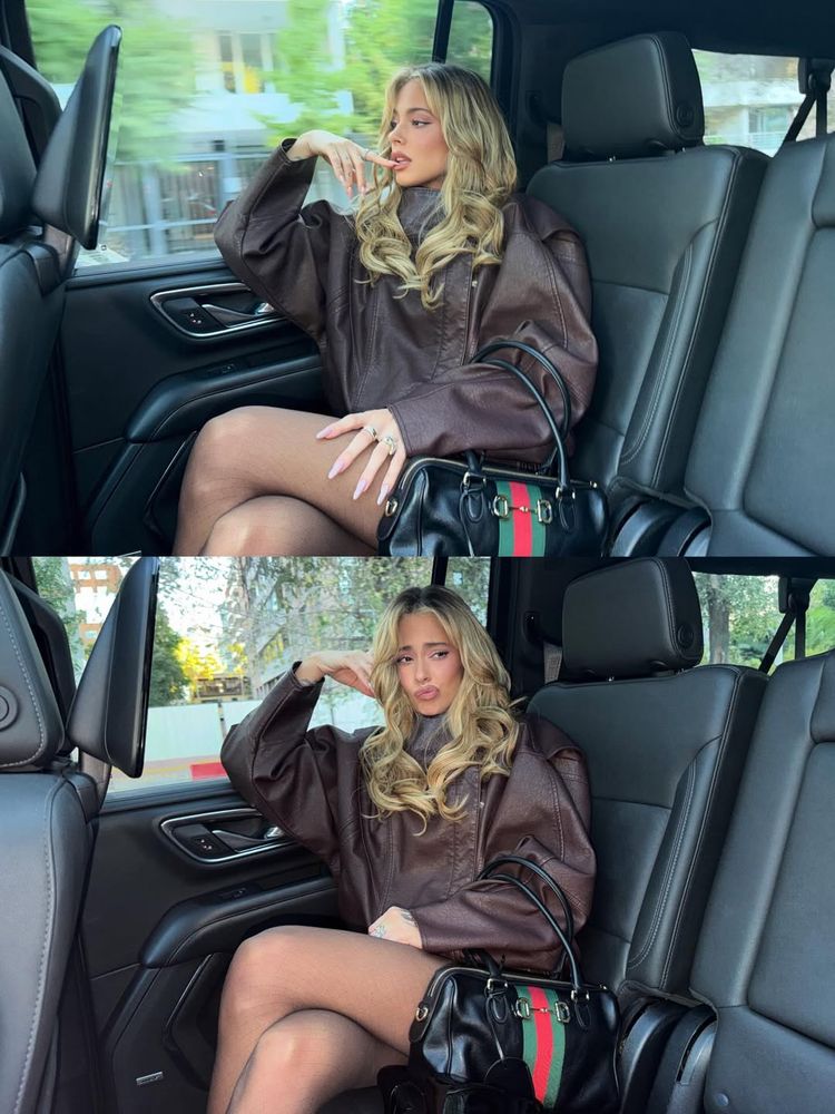 Tini Stoessel dio cátedra de estilo con la campera de cuero tendencia de la próxima temporada