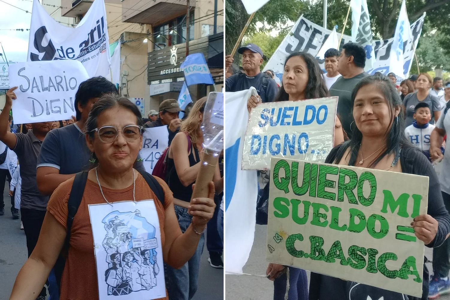 Docentes y demás trabajadores de diferentes gremios se movilizaron el miércoles en la marcha convocada por el CEDEMS y otros sindicatos.