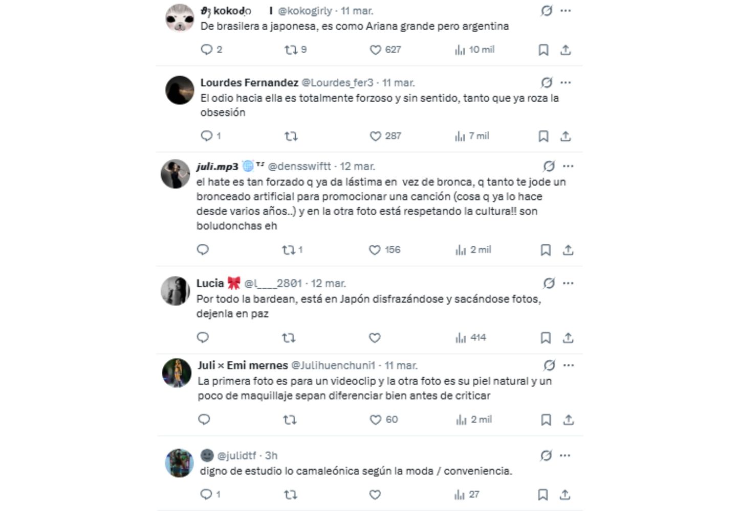 Los comentarios por el tweet viralizado.