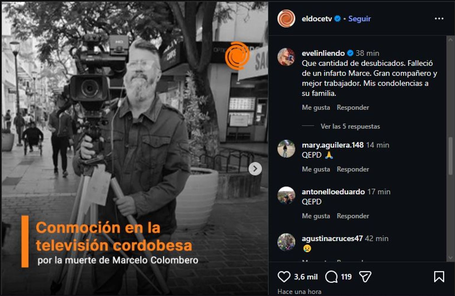 Se conoció la causa de muerte de Marcelo Colombero.