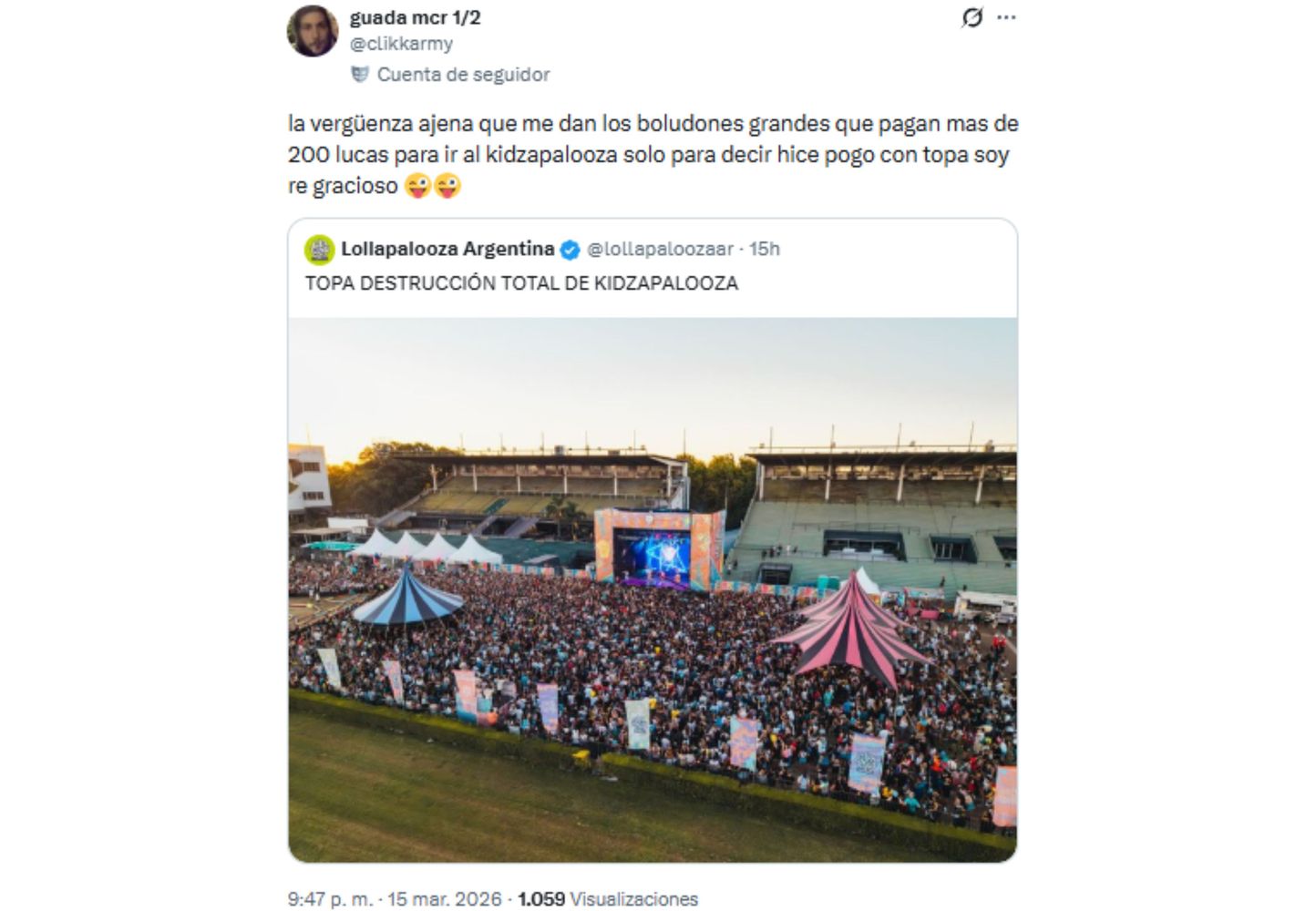 Las críticas a los espectadores.