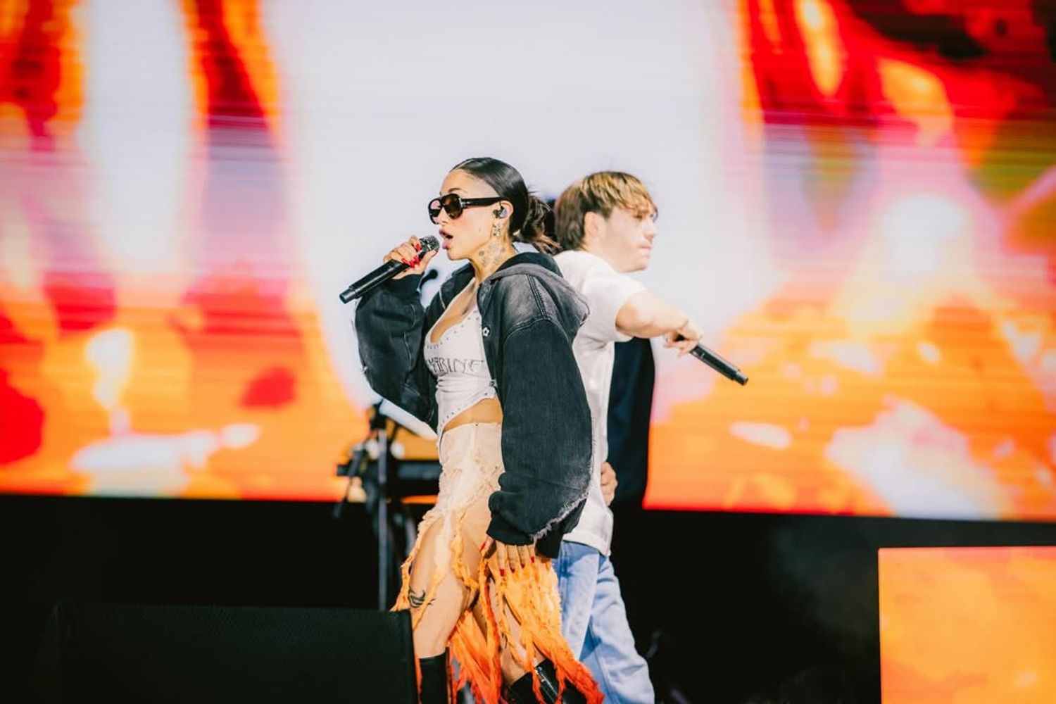 La cantante sorprendió en el escenario del festival.