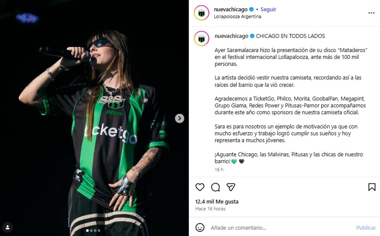 Chicago en todos lados: Saramalacara presentó su disco "Mataderos" en el Lollapalooza Argentina 2026 y se hizo viral
