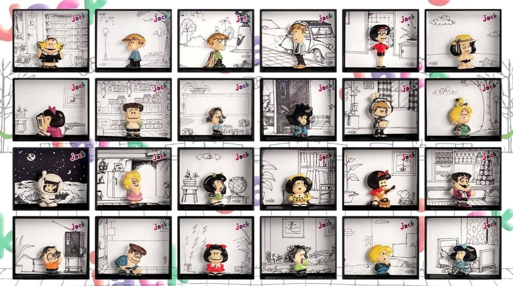 Llegaron los huevos Jack de Mafalda: cuánto cuestan, qué traen dentro y cómo es la colección de 24 muñequitos