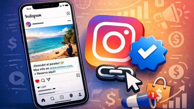Instagram comienza a probar enlaces clicables en publicaciones del feed para cuentas con Meta Verified.