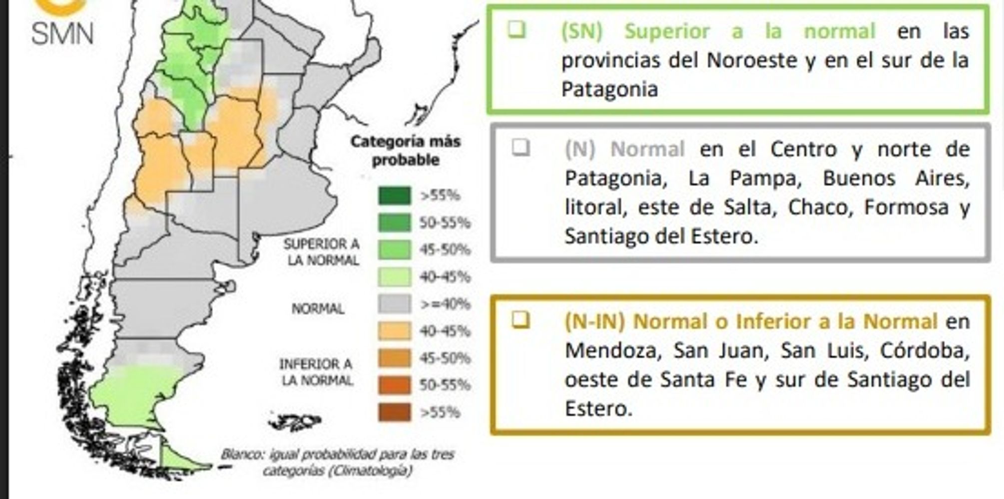 El otoño en Córdoba por parte dell SMN.