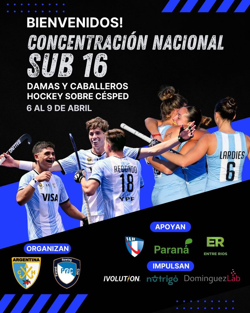 Paraná será sede de una concentración nacional Sub 16 de hockey con presencia de seleccionados argentinos