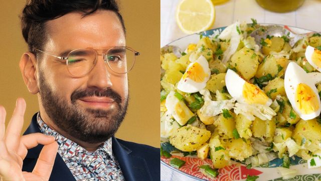 El truco de Damián Betular para reversionar la clásica ensalada de papa y huevo.