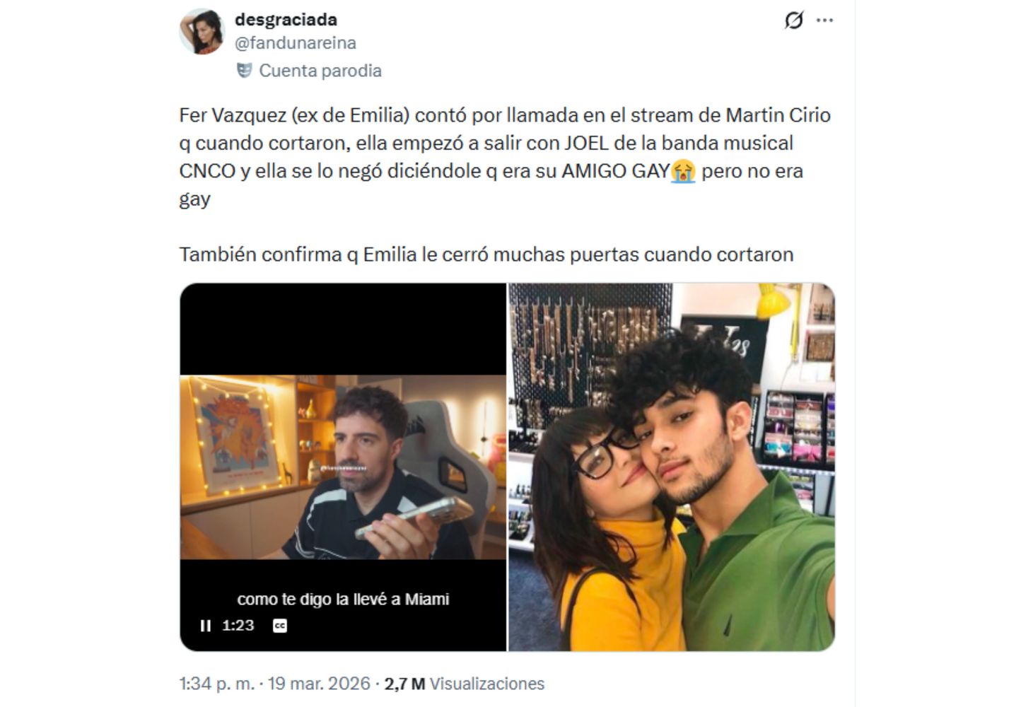 La declaración del líder de Rombai se viralizó en redes.