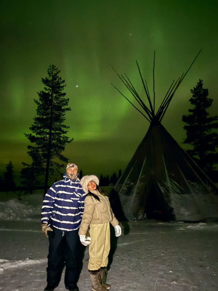 La pareja durante su viaje a los países nórdicos.