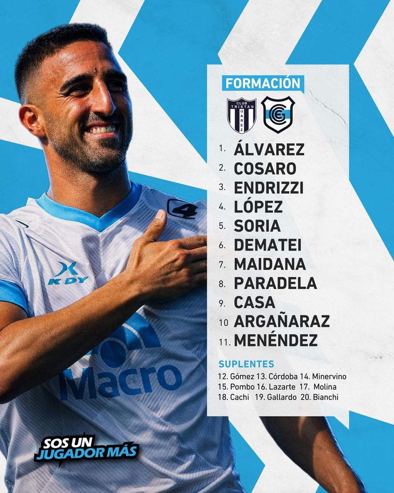 El equipo que presentó Hernán Pellerano en la fecha 6 de la Zona B de la Primera Nacional, para enfrentar a Tristán Suárez.