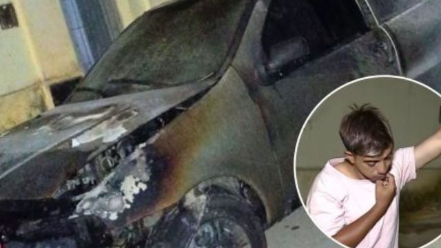 Le incendiaron el auto a un vendedor ambulante.