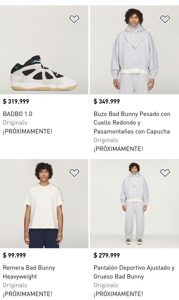 Todos los precios de la colección.
