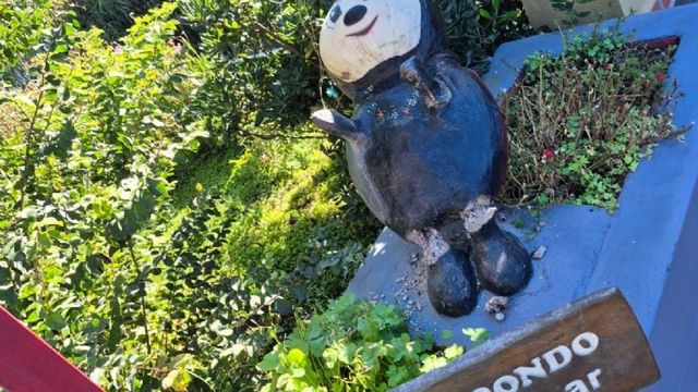 La vaquita turística apareció dañada tras un nuevo hecho de vandalismo en San Antonio de Arredondo.