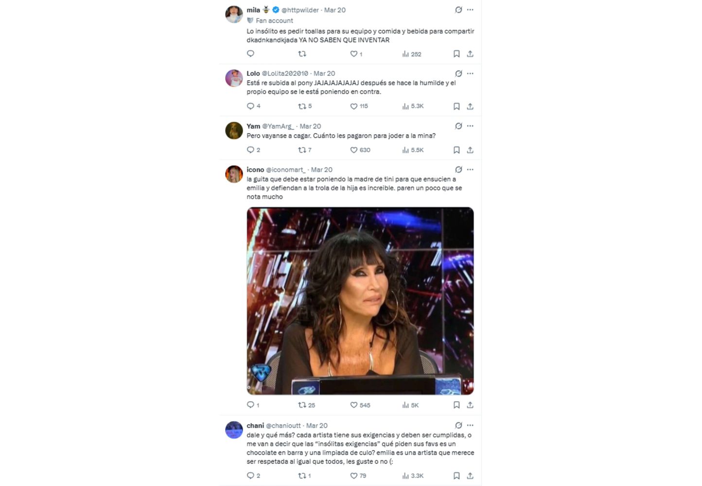 Los comentarios en redes sociales.