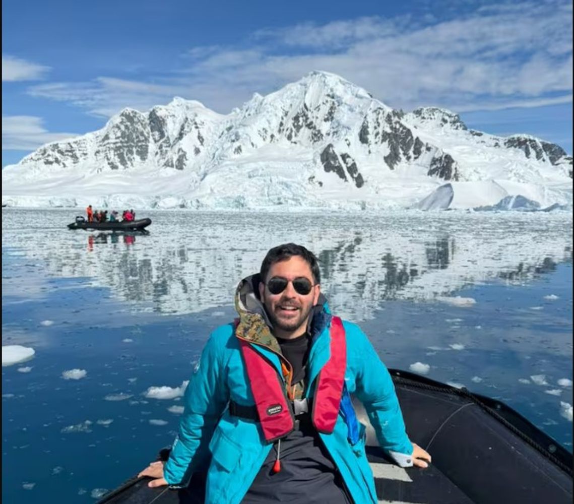 El argentino fue el único compatriota en la expedición y logró pisar la península antártica en Punta Portal.