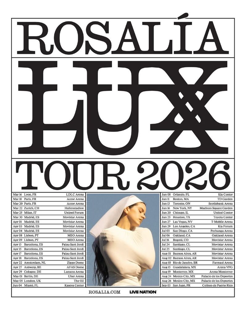 Todas las fechas del tour de Rosalía.