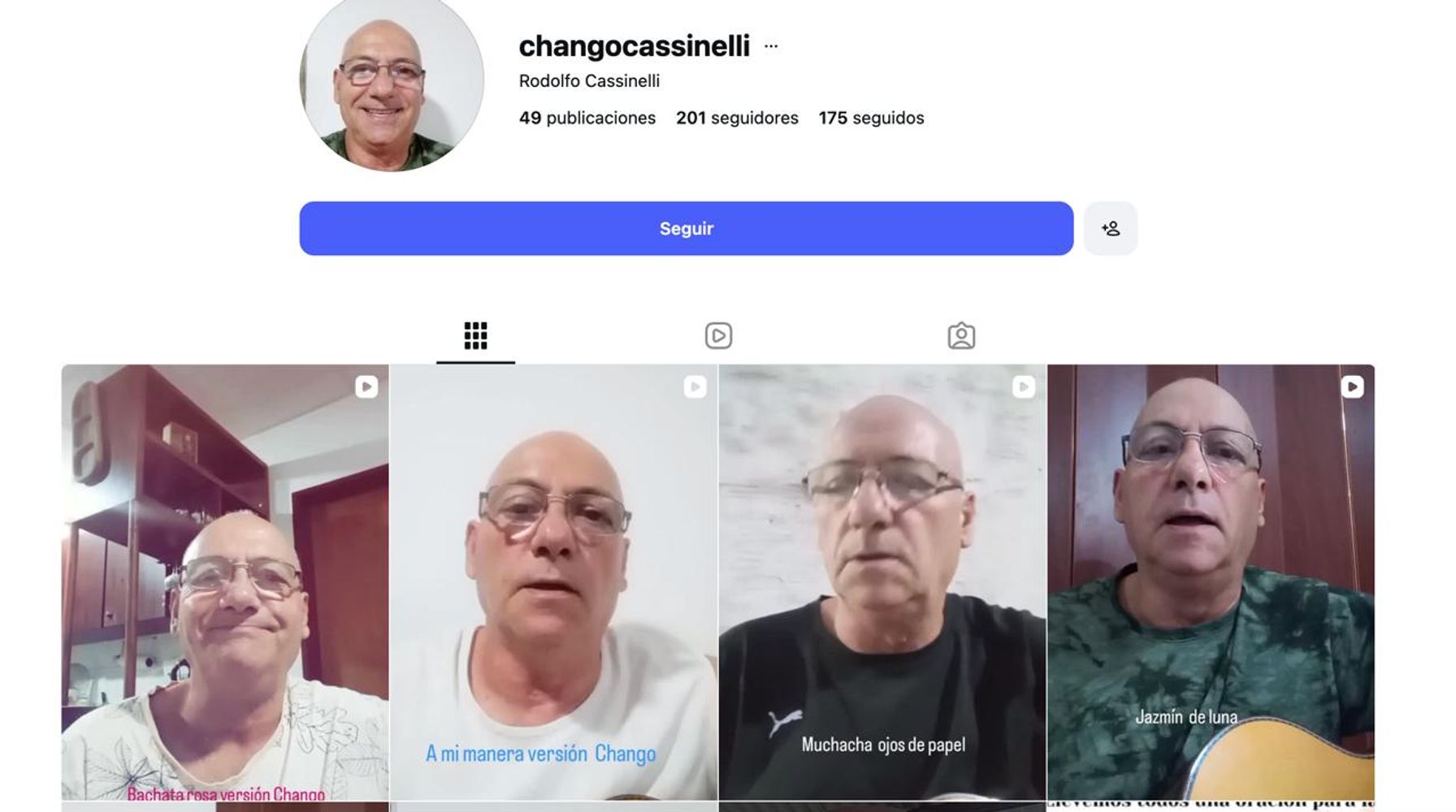 Su perfil contaba con videos de sus interpretaciones.