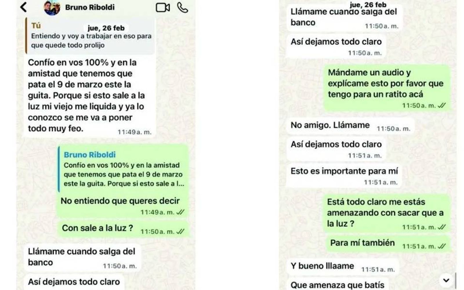 Los chats del caso de La Joya Agro