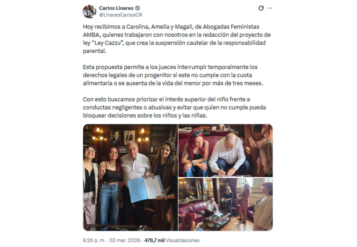 El senador nacional comunicó la noticia en sus redes sociales.