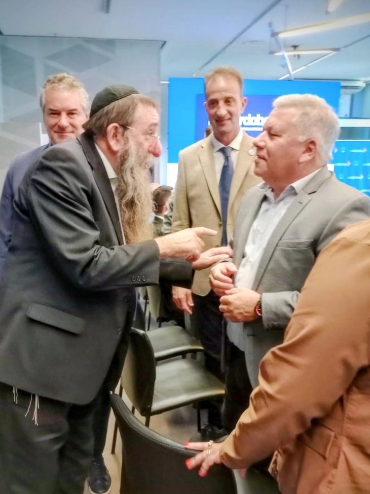 El intendente Gustavo Benedetti Arroyito se reunió con el Gran Rabino de AMIA Eliahu Hamra