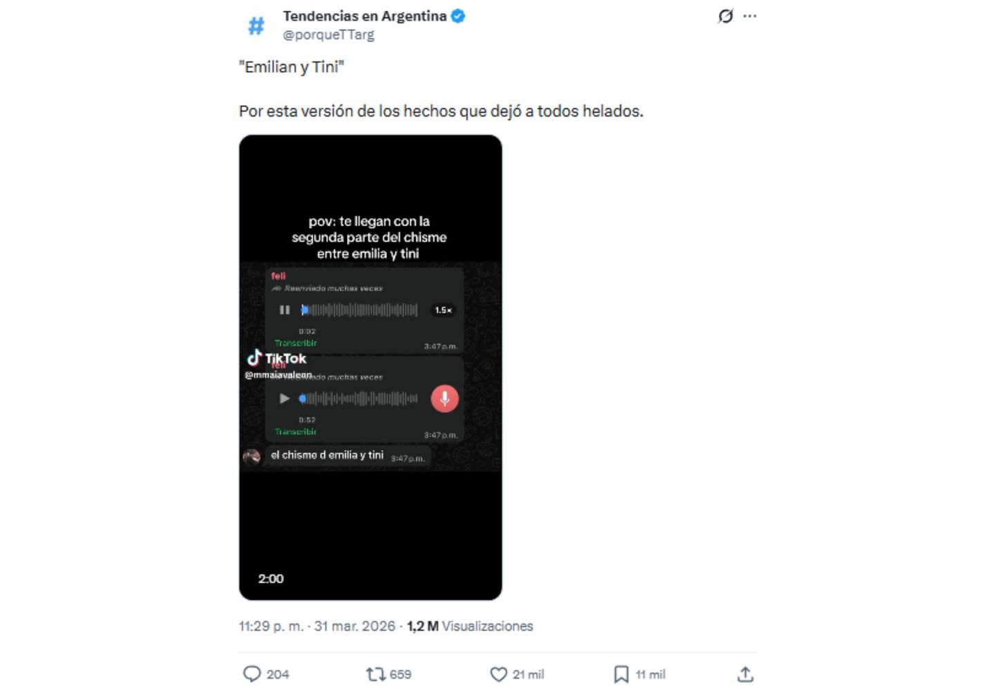 El clip se viralizó en Twitter.