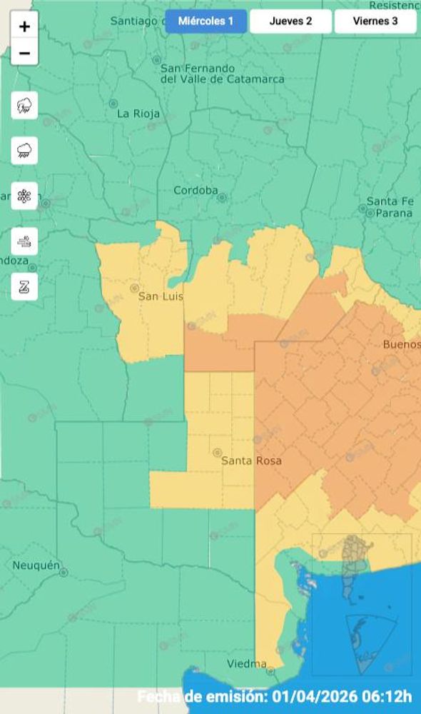 Alerta por tormentas para Córdoba.