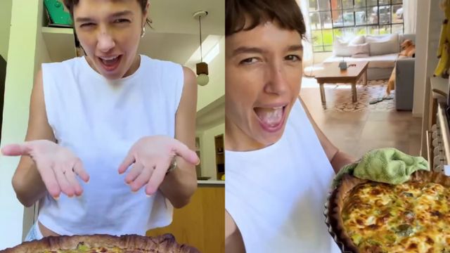 Cande Vetrano mostró cómo hacer una tarta de zapallitos.