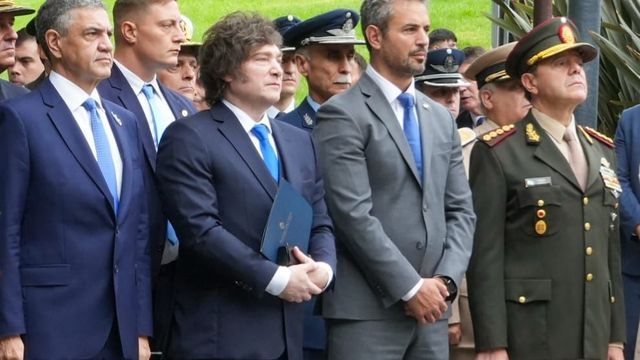 Milei en el acto oficial por Malvinas