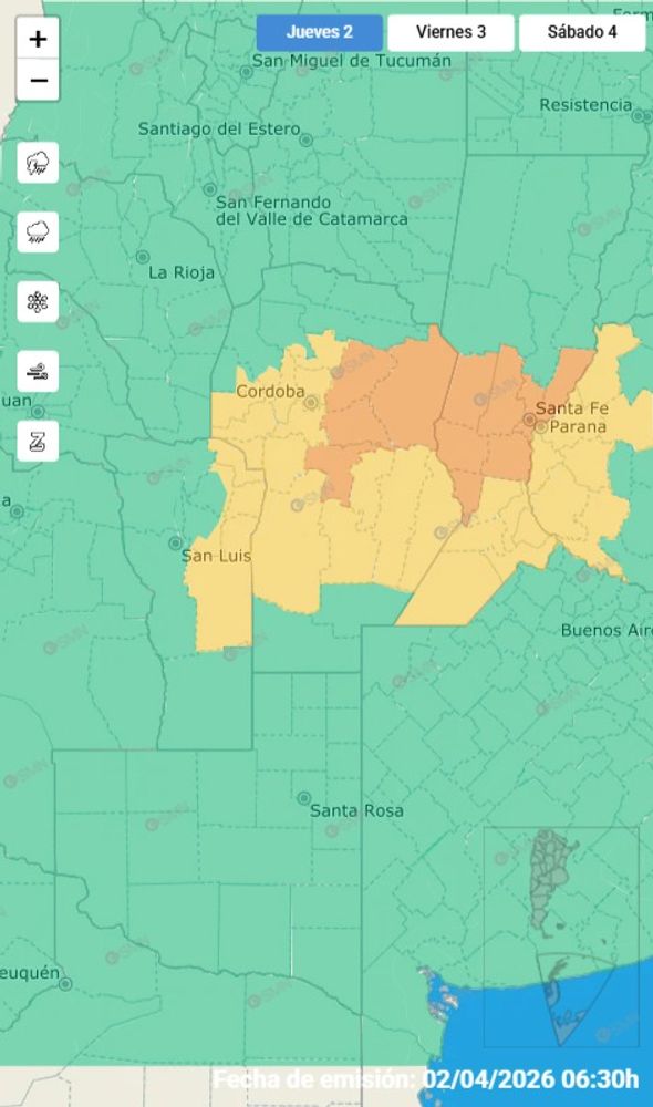 Alerta por tormenta en Córdoba para este jueves 2 de abril.