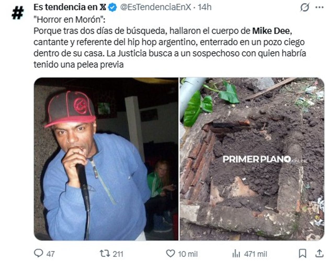 Horror en Morón: quién era Mike Dee, el rapero que fue hallado enterrado en el patio de su casa