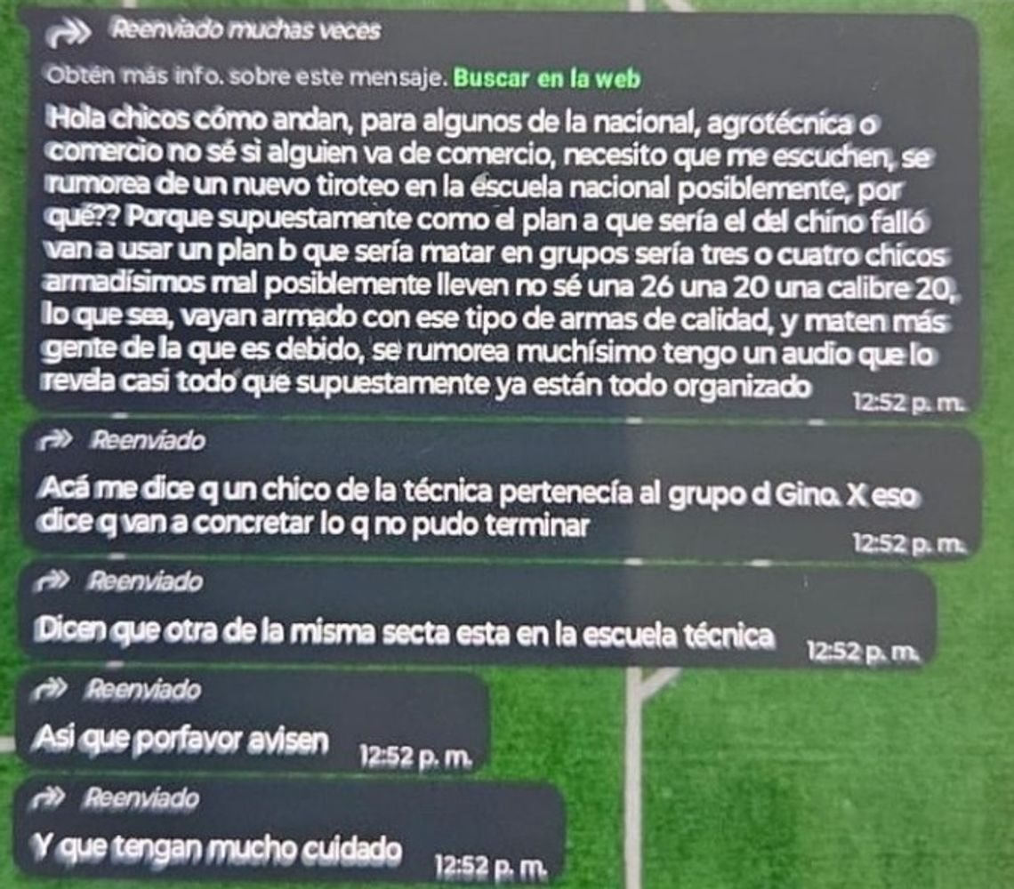 El mensaje que alertó a los jóvenes en San Cristóbal